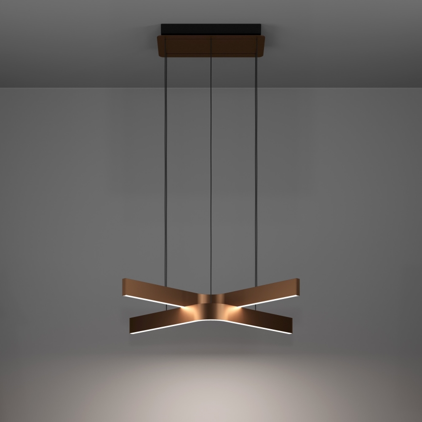 Eglo - LED RGBW dimbar hänglampa med kabel 2xLED/18W/230V koppar/svart