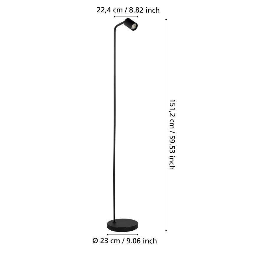 Eglo - Golvlampa 1xGU10/5W/230V svart