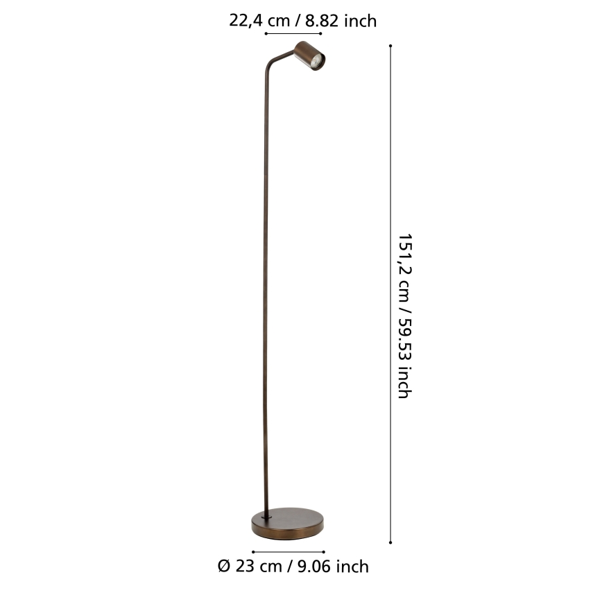 Eglo - Golvlampa 1xGU10/5W/230V, bronsfärgad