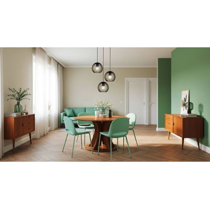 Eglo - Pendellampa med kabel 3xE27/60W/230V svart