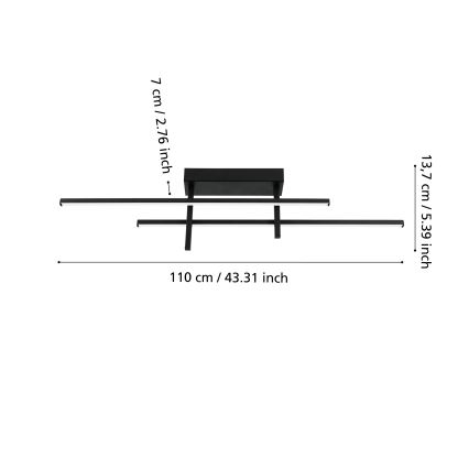 Eglo - LED taklampa LED/20W/230V svart