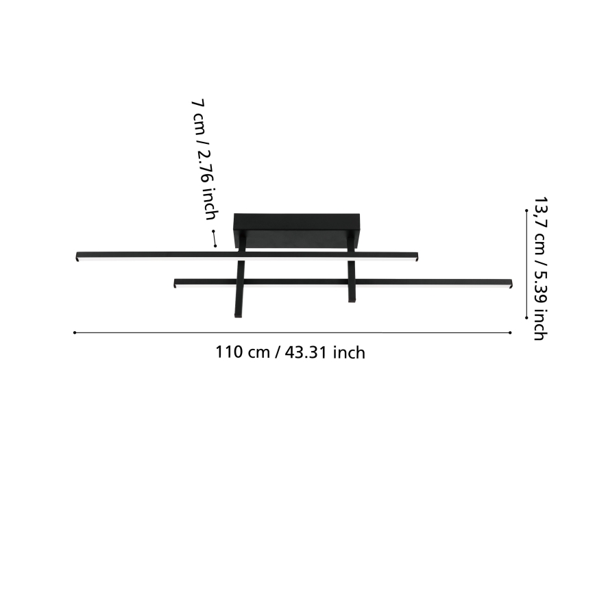 Eglo - LED taklampa LED/20W/230V svart