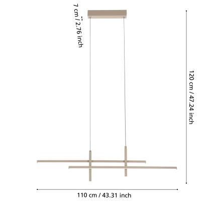 Eglo - LED-pendel på vajer LED/20W/230V beige