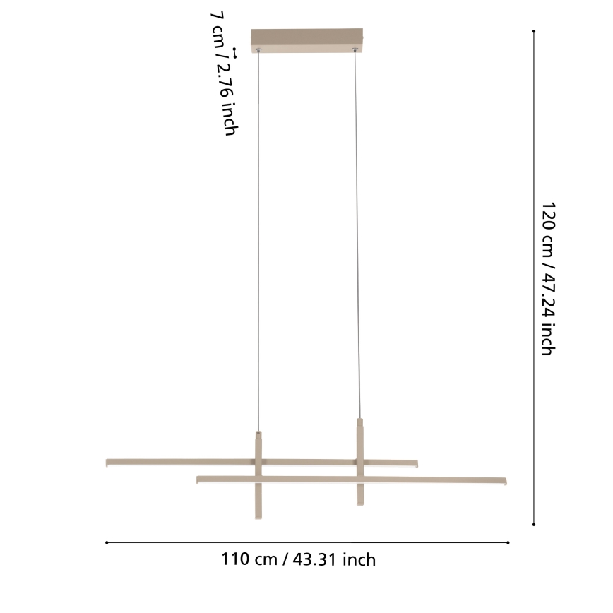Eglo - LED-pendel på vajer LED/20W/230V beige