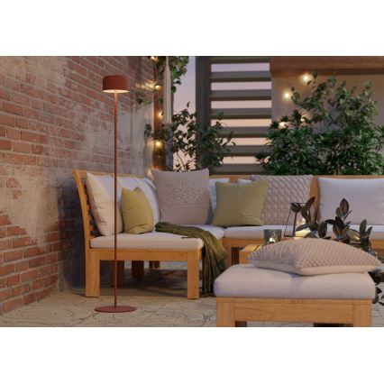 Eglo - LED solcellsdriven uppladdningsbar golvlampa med touchfunktion LED/2,8W/3,7V 1800 mAh IP44 orange