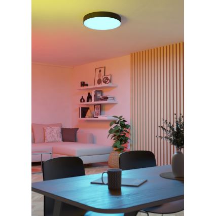 Eglo - LED RGBW dimbar taklampa LED/15W/230V 2700-6500K Ø 39 cm svart