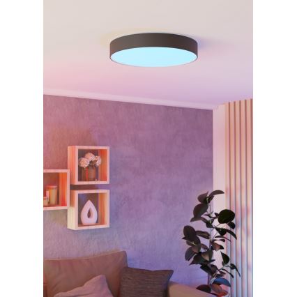 Eglo - LED RGBW Dimbart takarmatur LED/26W/230V 2700-6500K Ø 49 cm svart