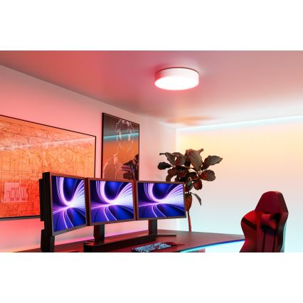 Eglo - RGBW LED dimbar taklampa LED/15W/230V 2700-6500K Ø39 cm vit