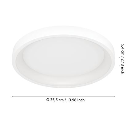 Eglo - LED RGBW Dimbbar taklampa LED/19,6W/230V 2700-6500K Ø 35 cm vit