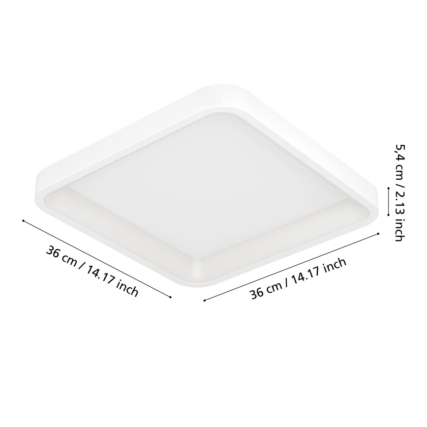 Eglo - LED RGBW dimmbar taklampa LED/20W/230V 2700-6500K 35x35 cm vit