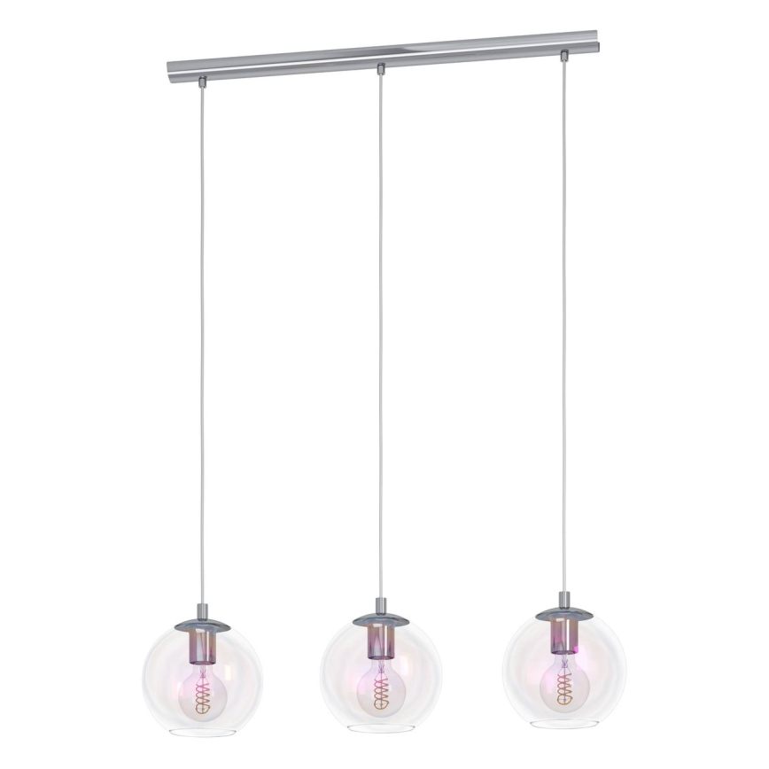 Eglo - Hänglampa på kabel 3xE27/60W/230V blank krom