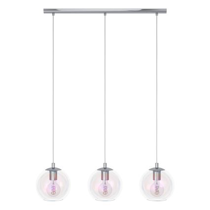 Eglo - Hänglampa på kabel 3xE27/60W/230V blank krom