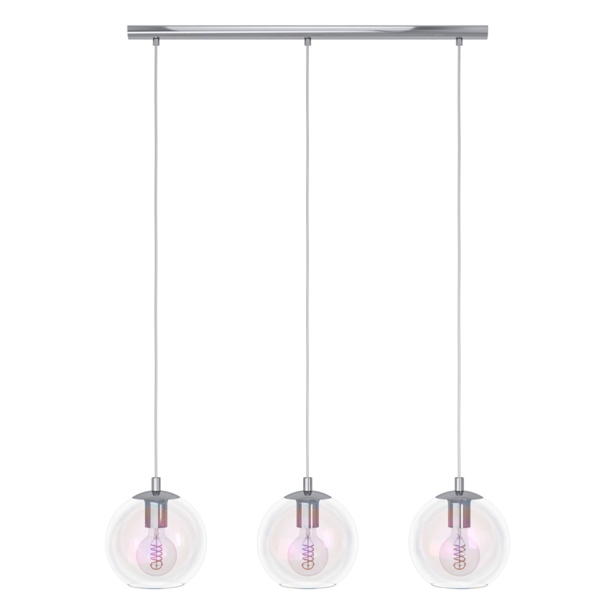 Eglo - Hänglampa på kabel 3xE27/60W/230V blank krom