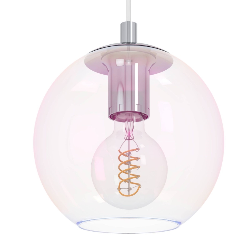Eglo - Taklampa med vajer 10xE27/60W/230V blank krom/klart glas
