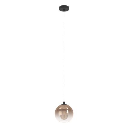 Eglo - Pendellampa med vajer 1xE27/60W/230V svart/beige/rökfärgad