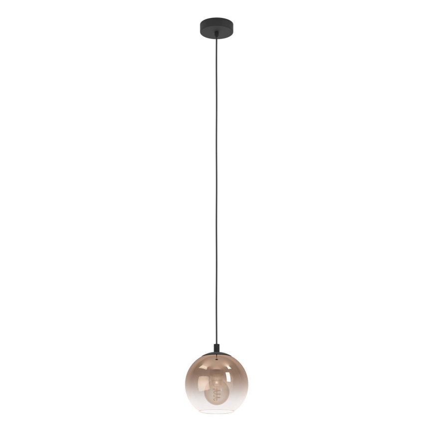 Eglo - Pendellampa med vajer 1xE27/60W/230V svart/beige/rökfärgad