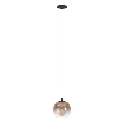Eglo - Pendellampa med vajer 1xE27/60W/230V svart/beige/rökfärgad