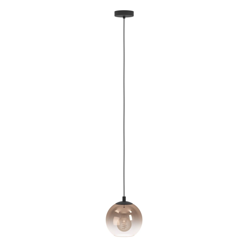 Eglo - Pendellampa med vajer 1xE27/60W/230V svart/beige/rökfärgad
