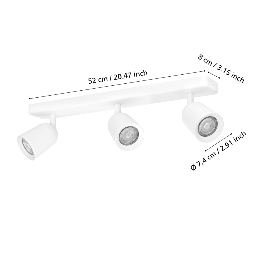 Eglo - Takspot 3xGU10/10W/230V vit