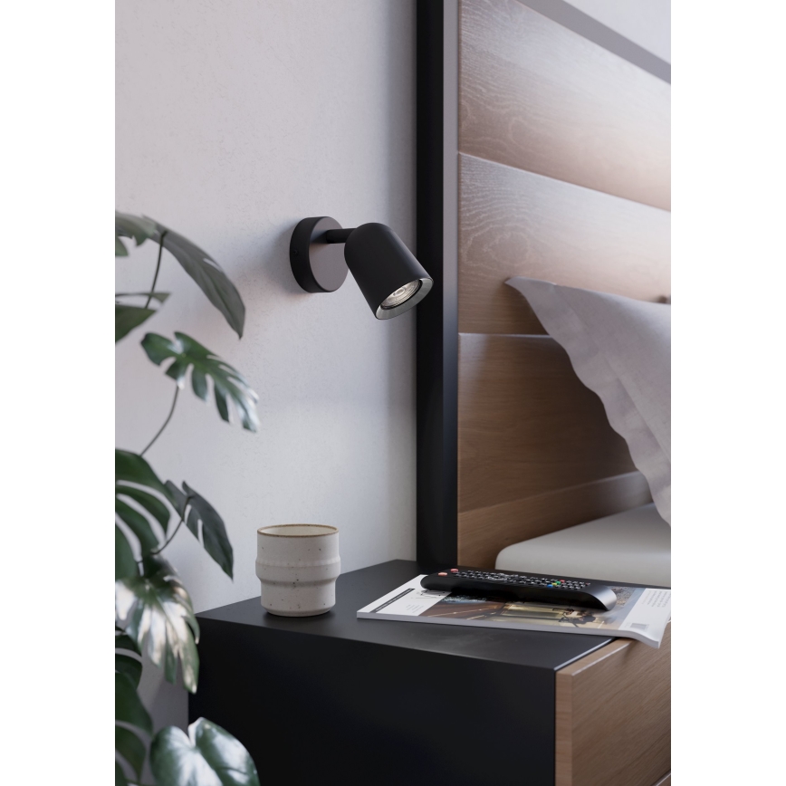 Eglo - Väggspotlight 1xGU10/5W/230V svart