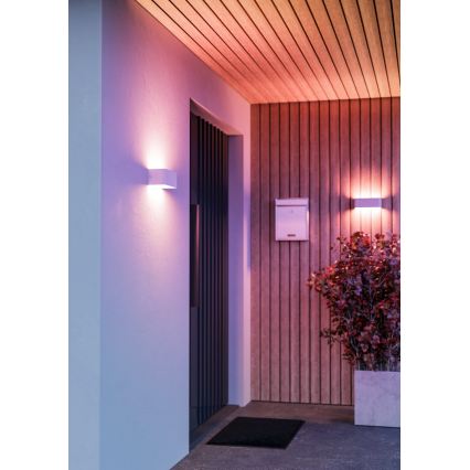 Eglo - LED RGBW Dimbar utomhus vägglampa LED/10W/230V 2700-6500K IP55 vit