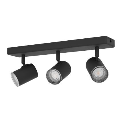Eglo - Badrumsspotlight 3xGU10/5W/230V IP44 svart
