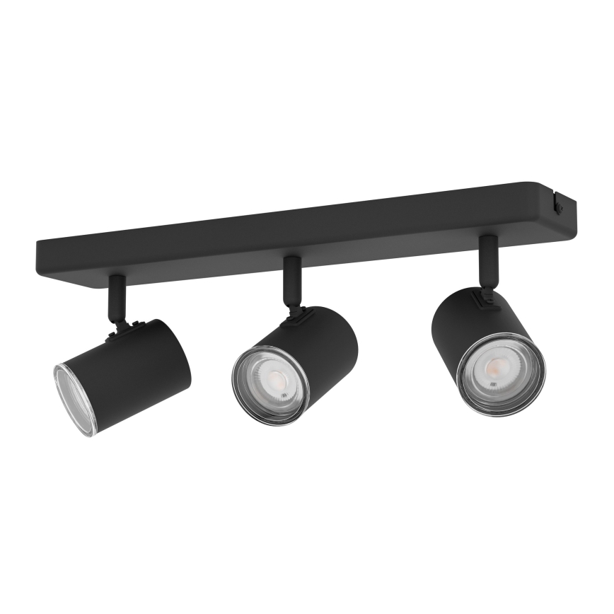 Eglo - Badrumsspotlight 3xGU10/5W/230V IP44 svart