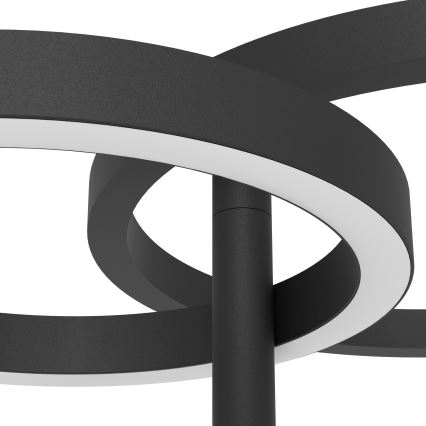 Eglo - Dimbar golvlampa LED/16W/230V + LED/12W svart