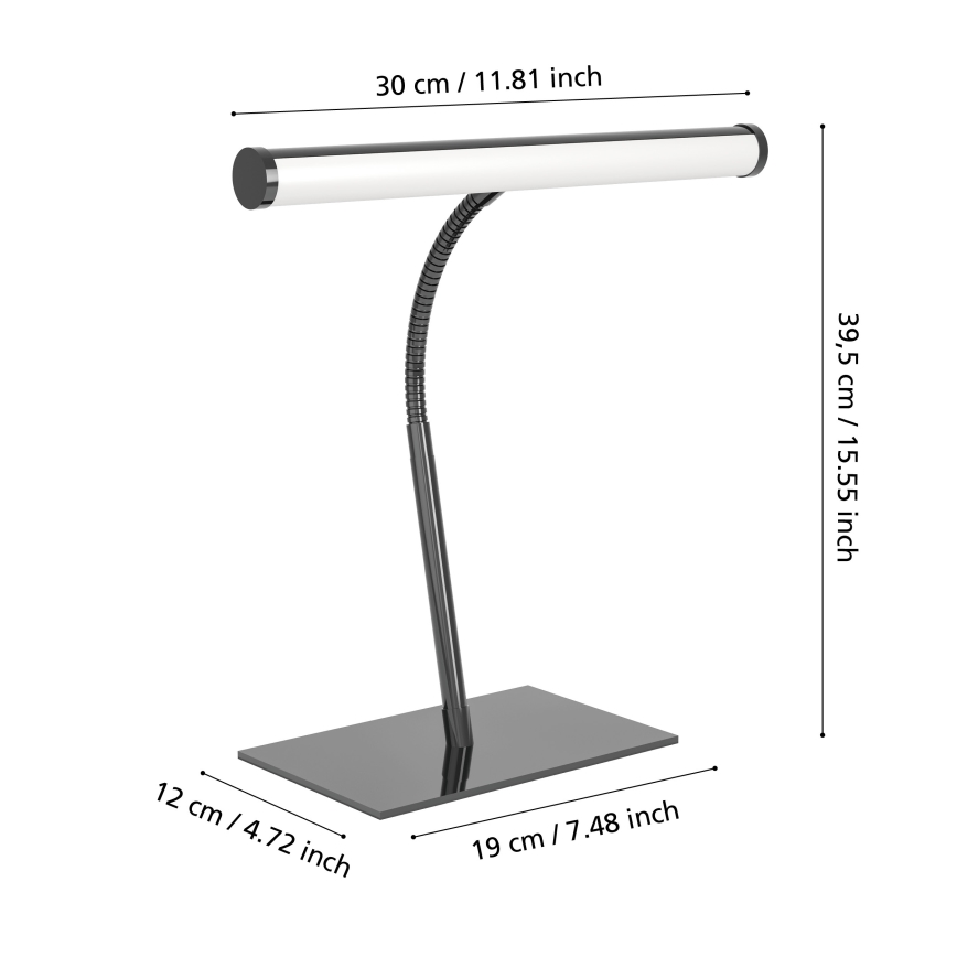 Eglo - LED dimbar beröringsstyrd bordslampa LED/5W/230V 2700/4000/6500K svart