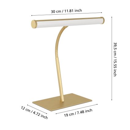 Eglo - Dimbar beröringsstyrd LED-bordslampa LED/5W/230V 2700/4000/6500K, guldfärgad