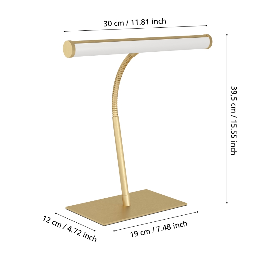 Eglo - Dimbar beröringsstyrd LED-bordslampa LED/5W/230V 2700/4000/6500K, guldfärgad