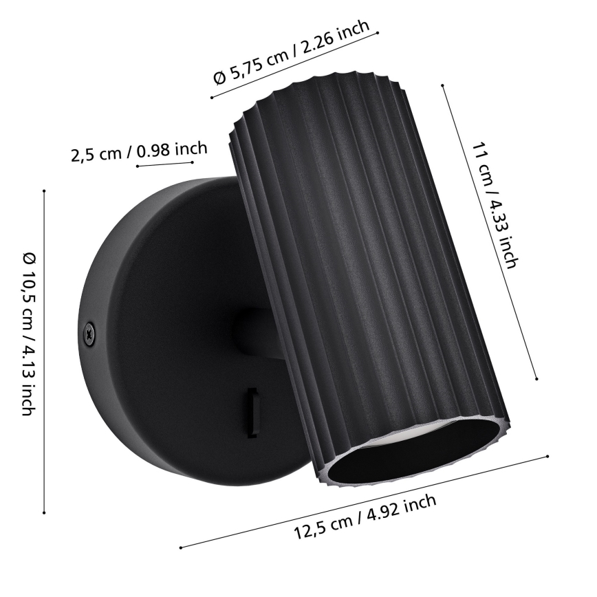 Eglo - Väggspotlight 1xGU10/5W/230V svart