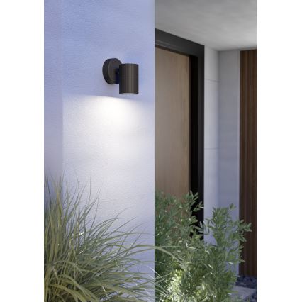 Eglo - Utomhusvägglampa 1xGU10/28W/230V IP44 svart