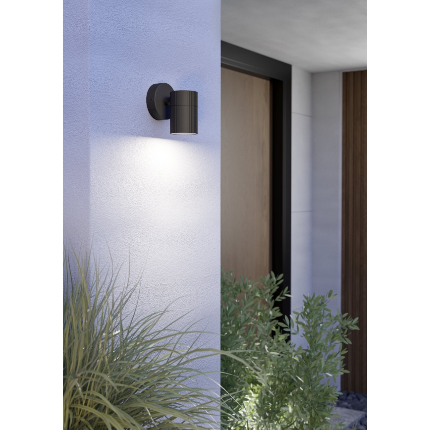 Eglo - Utomhusvägglampa 1xGU10/28W/230V IP44 svart