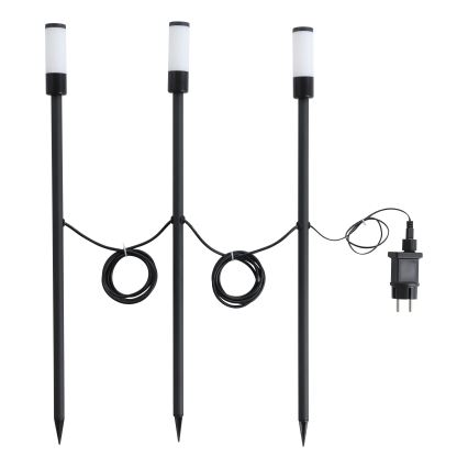 Eglo - Set om 3 LED-utomhuslampor LED/1W/230V IP44 svarta