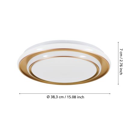 Eglo - LED-taklampa LED/24W/230V 2700/4000/6500K Ø 40 cm, guld