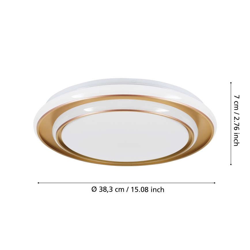 Eglo - LED-taklampa LED/24W/230V 2700/4000/6500K Ø 40 cm, guld