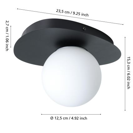 Eglo - LED badrumsvägglampa 1xG9/4,2W/230V IP44 svart