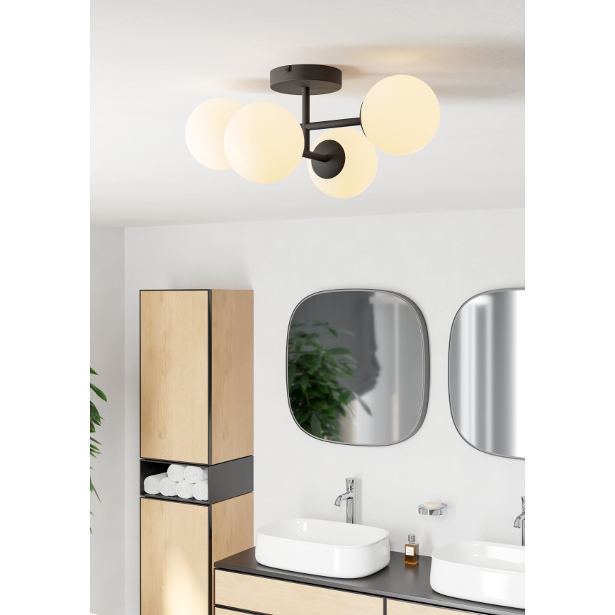 Eglo - LED badrumstaklampa, ytmonterad 4xG9/4,2W/230V IP44, svart