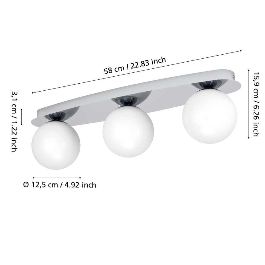 Eglo - LED takarmatur för badrum 3xG9/4,2W/230V IP44 blank krom