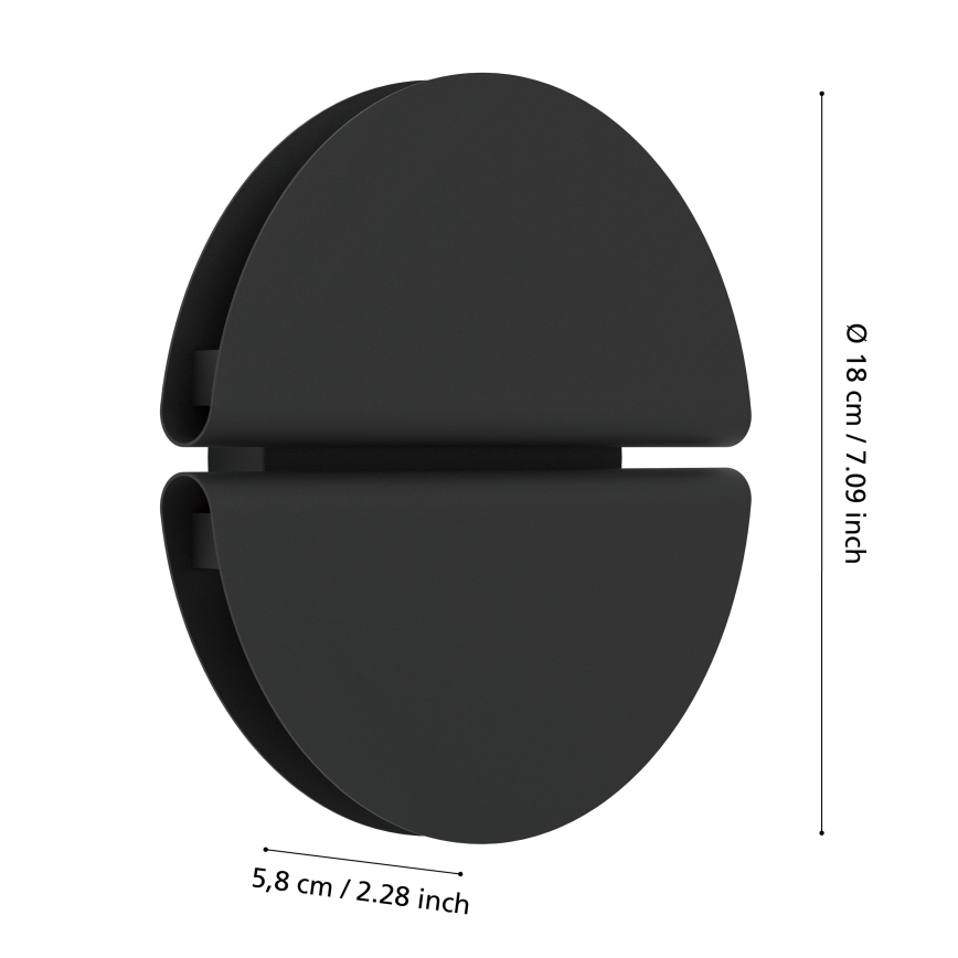 Eglo - LED utomhusvägglampa LED/4,5W/230V 2700/4000/6500K IP44 svart