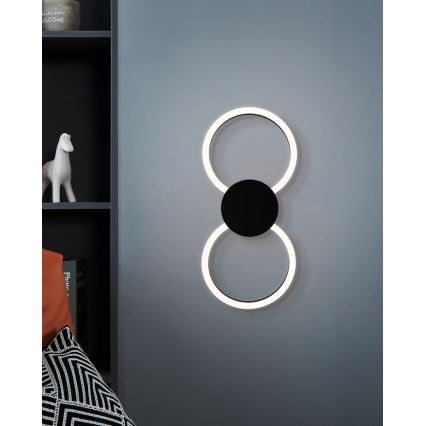 Eglo - LED-vägglampa LED/20W/230V + LED/0,91W svart