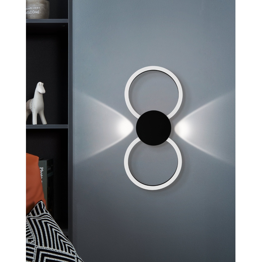 Eglo - LED-vägglampa LED/20W/230V + LED/0,91W svart