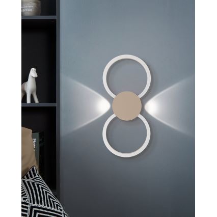 Eglo - LED vägglampa LED/20W/230V + LED/0,91W beige