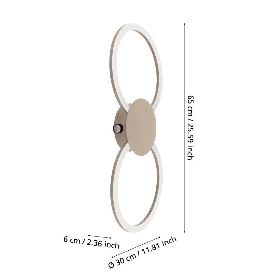 Eglo - LED vägglampa LED/20W/230V + LED/0,91W beige
