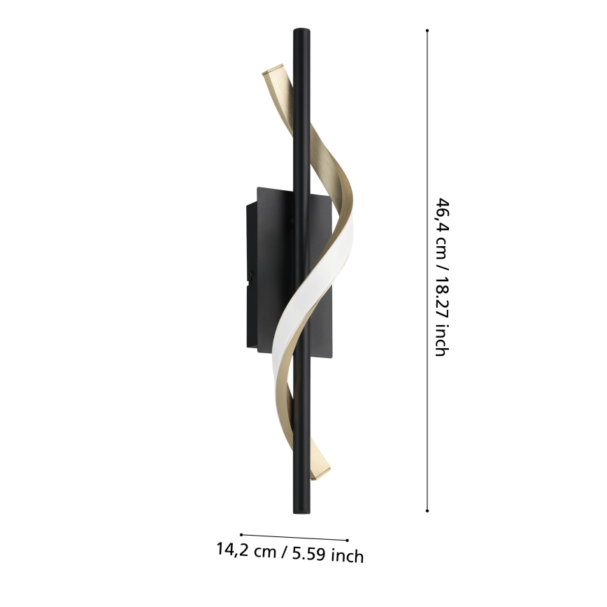 Eglo - LED vägglampa LED/8,8W/230V 2700/4000/6500 svart/guld
