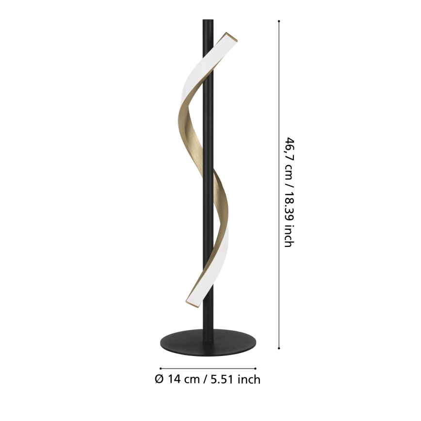 Eglo - LED-dimmbar bordslampa LED/8,8W/230V 2700/4000/6500K svart/guld