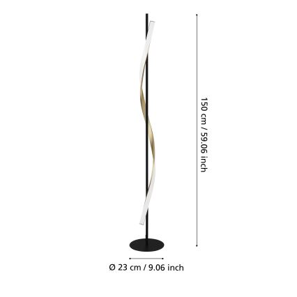 Eglo - LED dimbar golvlampa LED/20W/230V 2700/4000/6500K svart/guld