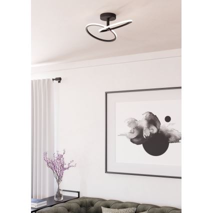 Eglo - LED taklampa LED/12W/230V 2700/4000/6500K svart