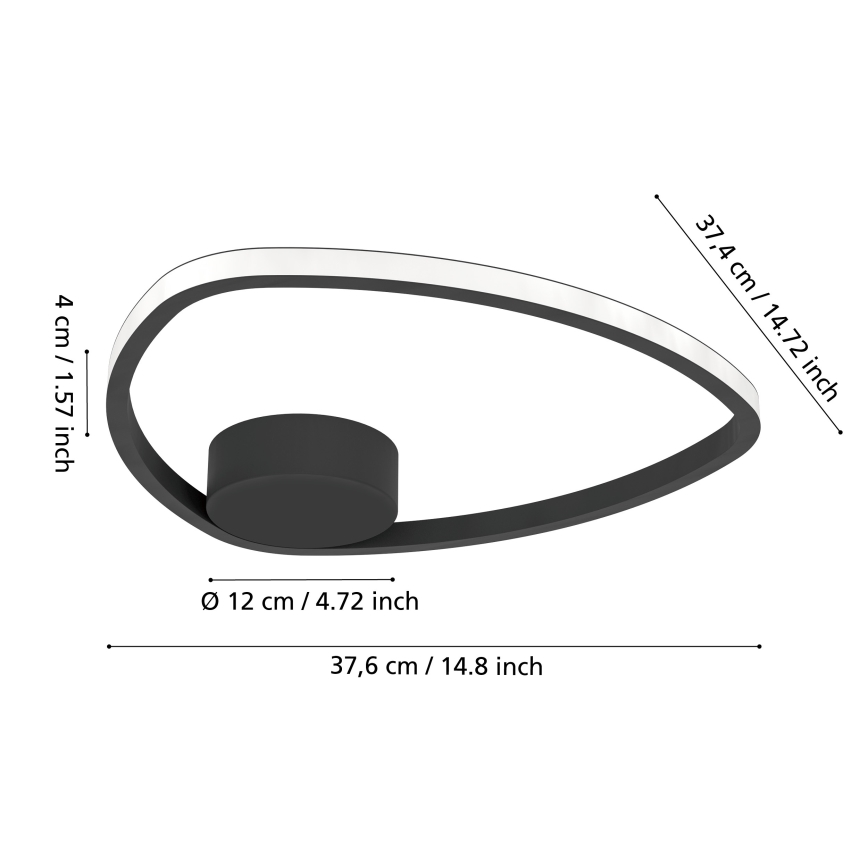 Eglo - LED-taklampa LED/9,7W/230V 2700/4000/6500K Ø 37,5 cm svart
